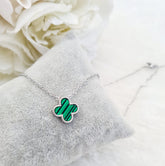 Green Clover Jewelry Set – Necklace, Bracelet & Earrings